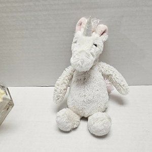 Small Bashful White Unicorn w Pink Hair Plush Stuffed Animal by JellyCat